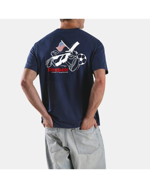 Reebok Blue Usa Football Shirt
