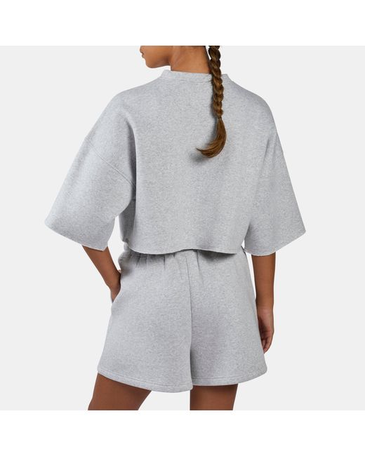 Reebok Gray Wardrobe Essentials Cropped T-Shirt
