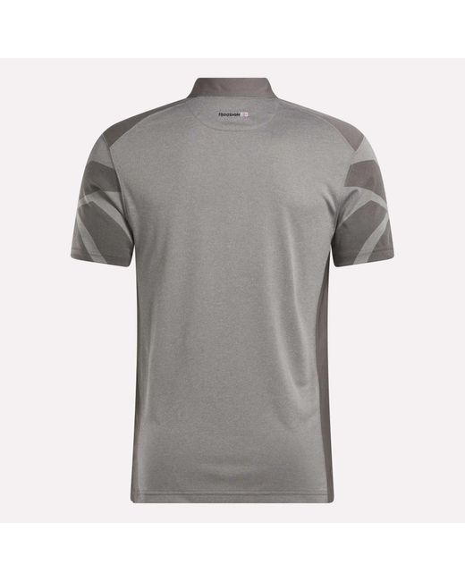 Reebok Gray Short Sleeve Signature Vector Sleeve Polo Shirt for men
