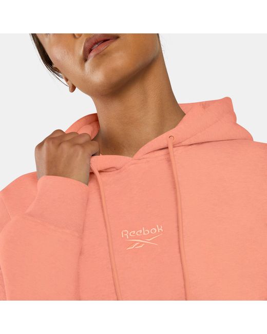 Reebok Orange Wardrobe Essentials Cropped Hoodie
