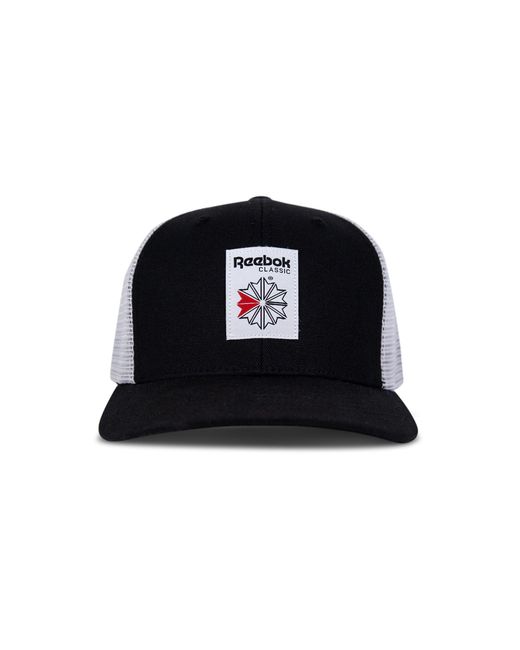 Reebok Black Woven Patch Vector Trucker Cap