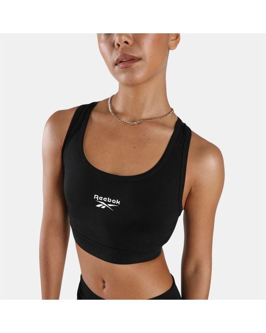 Reebok Black Id Cotton Sports Bra Top