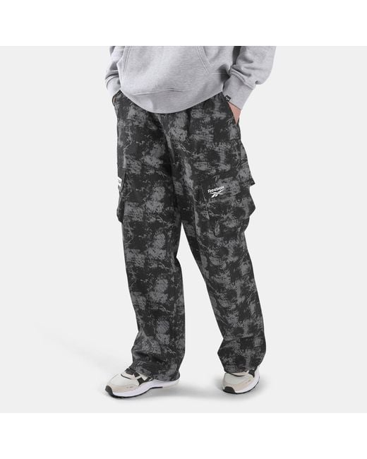 Reebok Gray Alt Sport Camo Cargo Shell Trousers