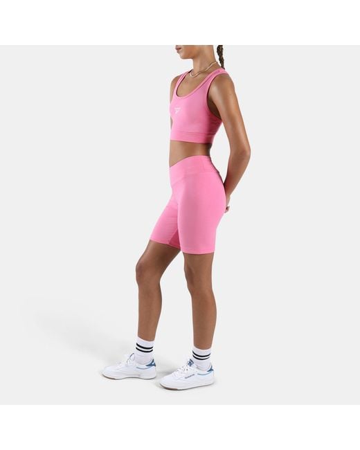 Reebok Pink Frida Small Logo Cycle Short