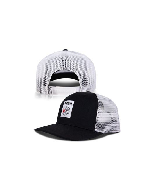 Reebok Black Woven Patch Vector Trucker Cap
