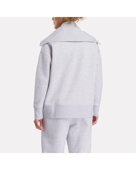 Reebok Gray Wardrobe Essentials Retro Zip Top