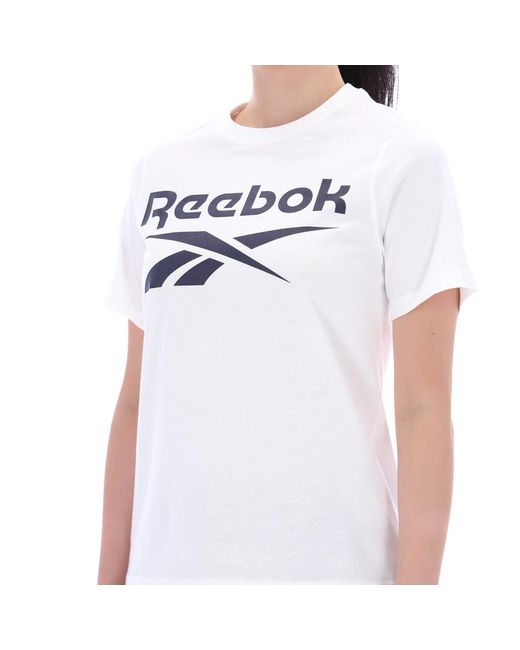Reebok White Id Big Logo Crewneck Short Sleeve Tee