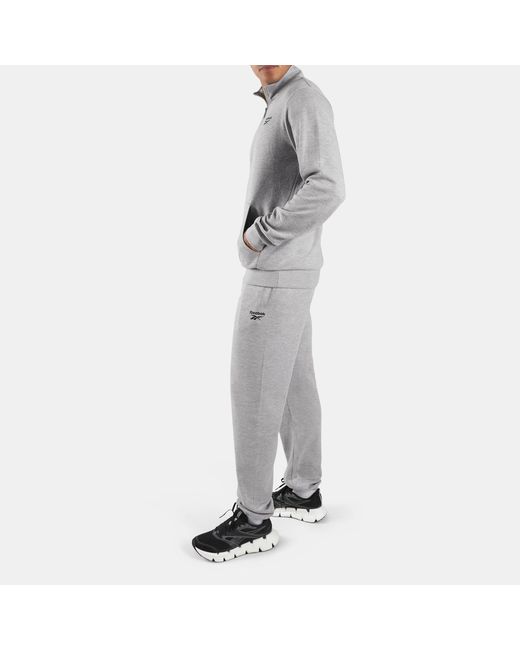 Reebok Logo Placement Quarter Zip, Afmeting in het Gray voor heren