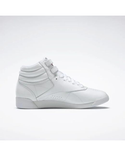 Reebok White Freestyle Hi Trainers