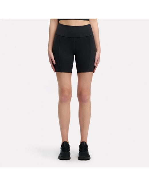 Reebok Blue Lux High-Rise 6" Biker Shorts