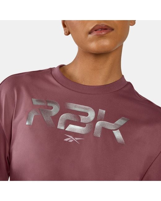 Reebok Purple Lab Cropped Graphic T-Shirt