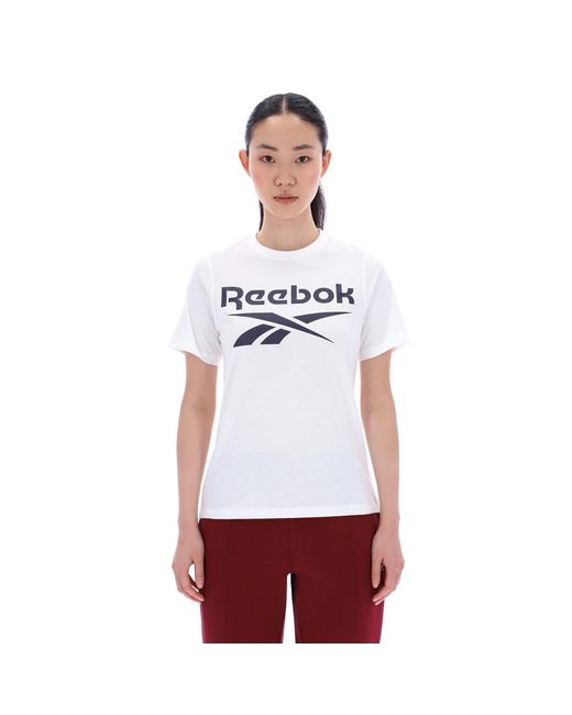 Reebok White Id Big Logo Crewneck Short Sleeve Tee