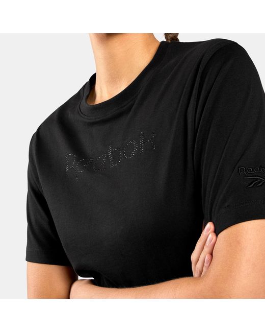 Reebok Black Studded Logo T-Shirt