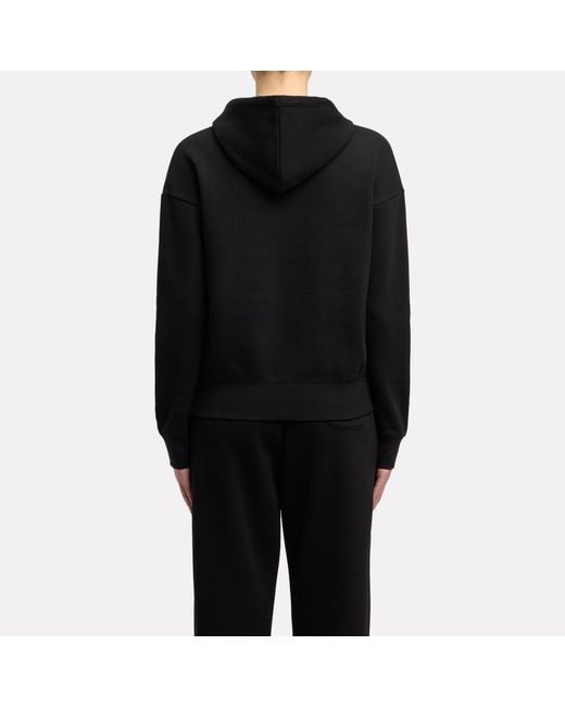 Reebok Black Satin Logo Fleece Hoodie