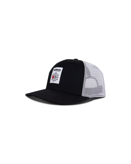 Reebok Black Woven Patch Vector Trucker Cap
