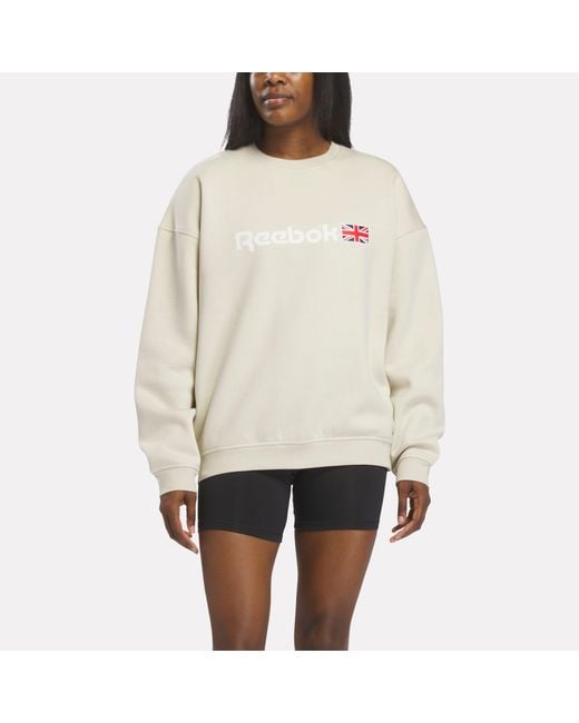 Reebok White Logo Crewneck Sweatshirt