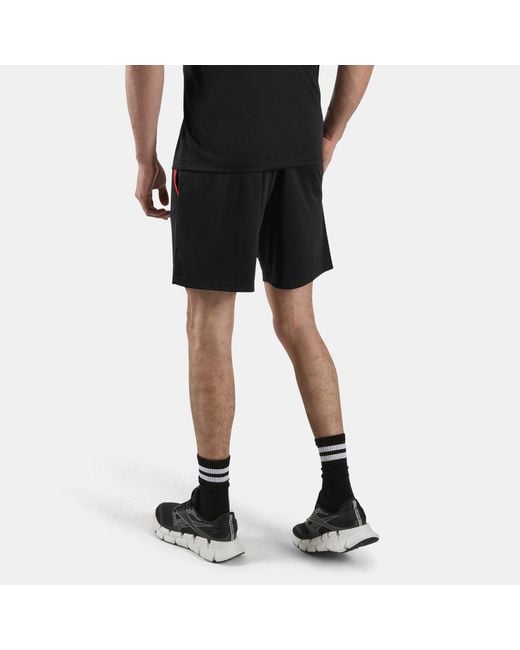 Reebok Black Id Train Blocked Knit Shorts for men