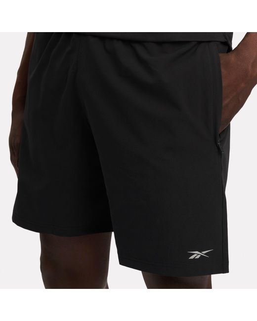 Reebok Black Small Logo Regular Fit Long Short