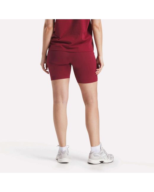 Reebok Red Small Logo Cycle Shorts