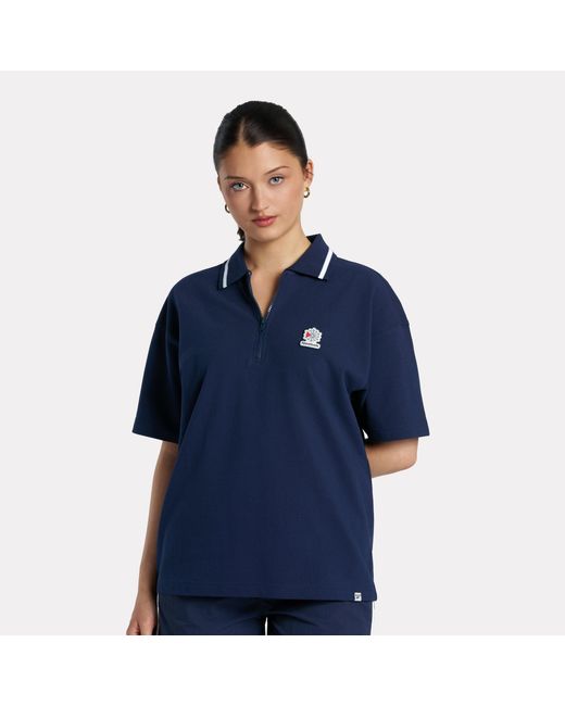 Reebok Patch Logo Polounisex, Afmeting in het Blue