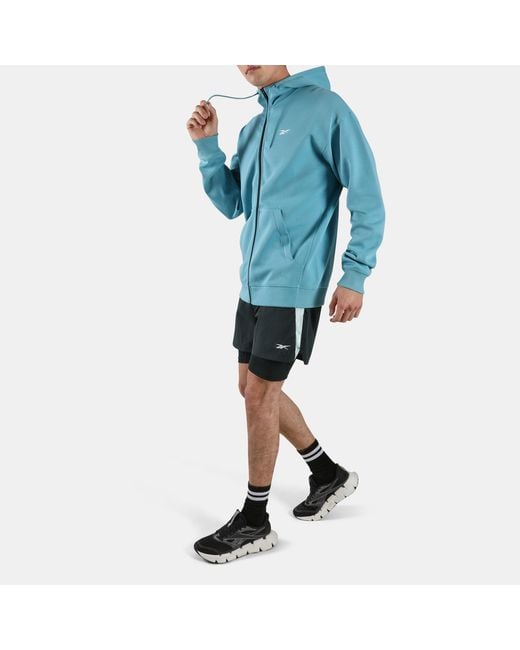 Reebok Blue Athlete Doubleknit Full Zip Hoodie