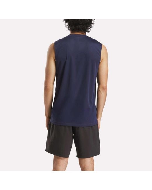 Reebok Blue Sleeveless Tech Training T-Shirt for men
