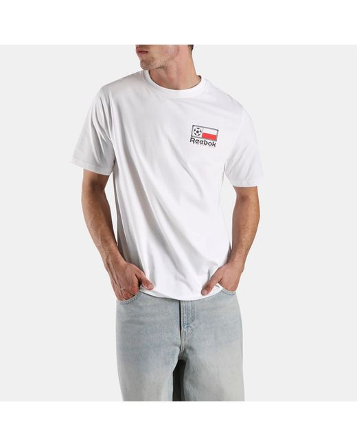 Reebok White Polska Football T-Shirt
