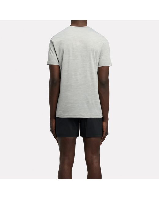 Reebok Gray Id Train Stretch Tech T-Shirt