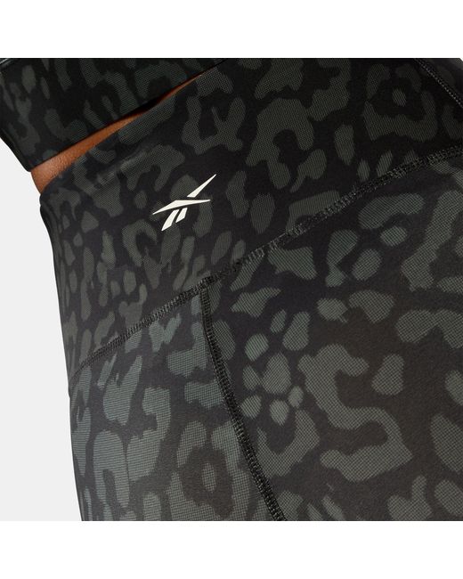 Reebok Black Id Train High Rise Printed Leggings