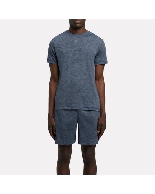 Reebok Blue Id Train Melange Tech T-Shirt