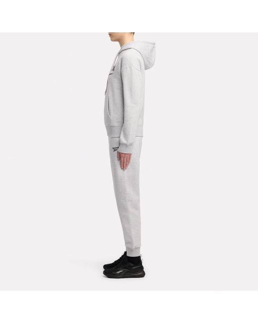 Reebok Gray Id Small Logo Fleece Cuffed Pants