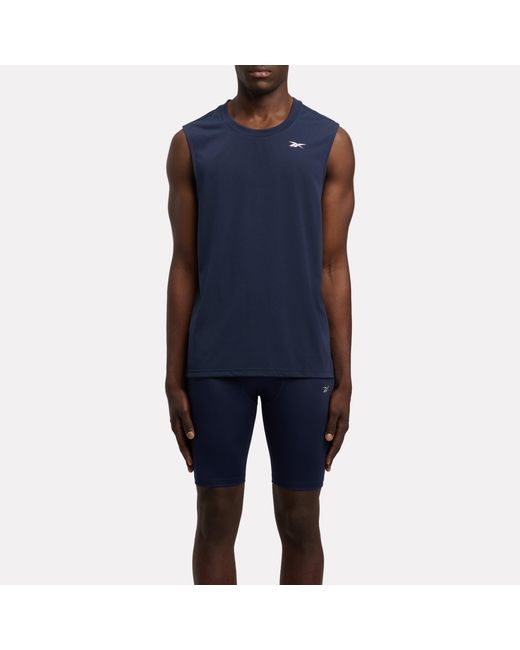 Reebok Blue Id Train Easy Fit Sleeveless T-Shirt
