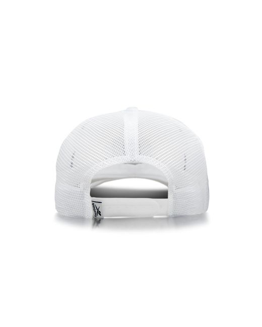 Reebok White Woven Patch Vector Trucker Cap