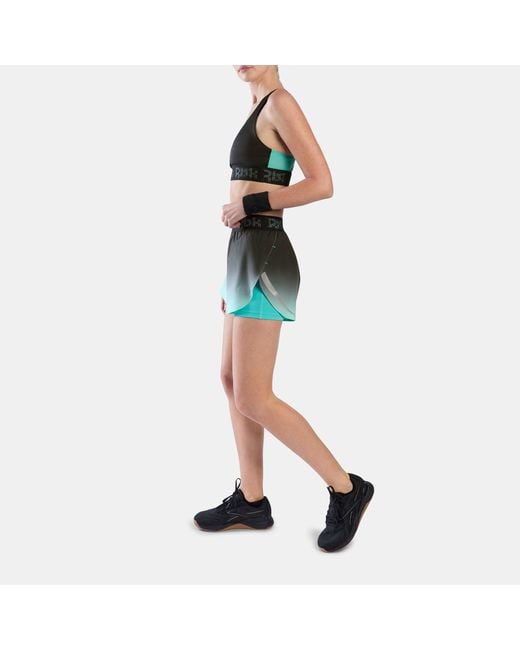 Reebok Blue Athlete Speed 2-In-1 Ombre Mid Rise 3" Shorts