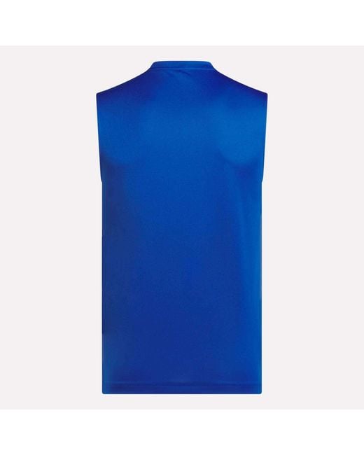 Reebok Blue Sleeveless Tech Training T-Shirt for men