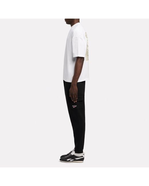 Reebok Black Id Cargo Fleece Jogger Pants for men