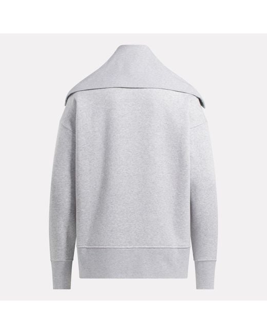 Reebok Gray Wardrobe Essentials Retro Zip Top