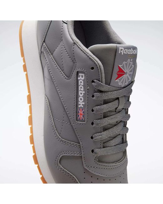 Sepatu Reebok Grey Reebok Classic Leather Shoes in Gray | Lyst