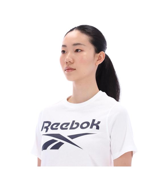 Reebok White Id Big Logo Crewneck Short Sleeve Tee