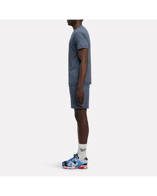 Reebok Blue Id Train Melange Tech T-Shirt