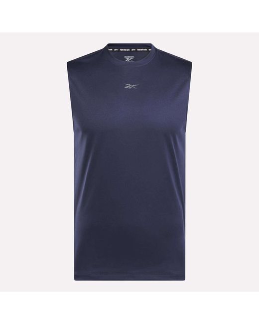 Reebok Blue Sleeveless Tech Training T-Shirt for men