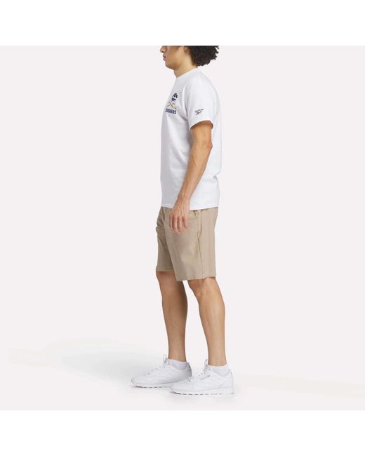 Reebok White Crushers Stacked Logo Tee for men
