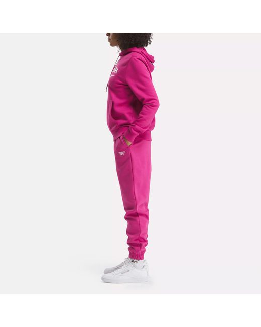 Reebok Pink Identity Small Logo Fleece Joggers