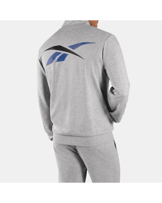 Reebok Logo Placement Quarter Zip, Afmeting in het Gray voor heren