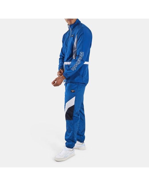 Reebok Blue Heritage Curve Track Jacket for men