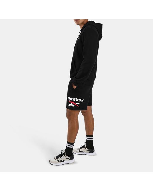 Reebok Black Id 2-Color Logo Fleece Hoodie for men