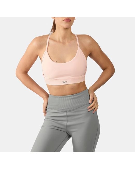 Reebok Gray Lux Strappy Sports Bra