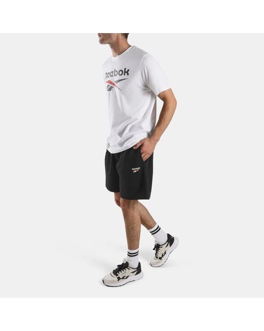 Reebok White Id Small Logo Shorts for men