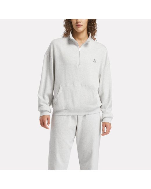 Reebok Gray X Set Classic Lightweight Quarter-zip Sweatshirt