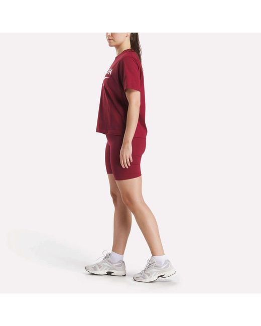 Reebok Red Small Logo Cycle Shorts